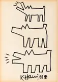 Barking dogs and dog by Keith Haring, 1988, offered Dec 2025