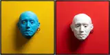 Gennaro Maugeri, Autoritratto, 2025, Lot composed by two sculptures. Signed