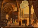 Angelo Inganni, Piazza Duomo in Milan, 1840