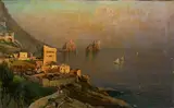 Nicolas De Corsi, Faraglioni di Capri, Oil on canvas