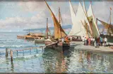 Attilio Pratella, Harbour with sailboats