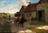 Edwin Connell, Rural landscape with shepherd, On the back