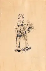 Sketch for the painting "Contadina con fascine" by Vincenzo Caprile, offered Dec 2025