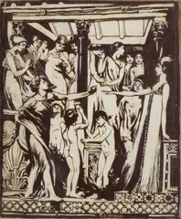 Preparatory sketch for one of the scenes from the poem Sibilla by Giulio Aristide Sartorio, offered Dec 2025