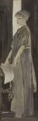 Eleonora Duse nella "Sposa di Menecle" by Giulio Aristide Sartorio, 1885, Oil on board, offered Dec 2025