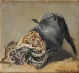 Giulio Aristide Sartorio, Animal predation scene, 1893