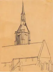 André Derain, Chartres Cathedral, Stamp "Atelier André Derain" lower right