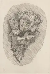 Giorgio Morandi, Fiori in un cornetto su fondo ovoidale