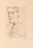 Oskar Kokoschka, Self-portrait with brush
