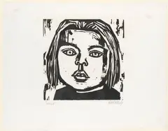 Karl Hubbuch, Mädchen portrait, Artist's proof bottom left