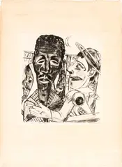 Max Beckmann, Der Neger dalla serie "Jahrmarkt", 1922, Titled bottom left