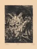 X etching (Drahtverhau vor dem Kampfgraben) from the series "Der Krieg" by Otto Dix, 1923, Edition bottom left:, offered Dec 2025