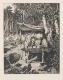 Max Klinger, Simplicius Am Grabe Des Einsiedlers Etching Vii, 1881, The engraving is part of the Intermezzi series based on the story of The Adventurous Simplicissimus by Hans