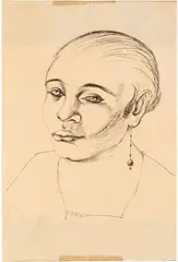 Christian Schad, The scarred woman, ink on paper