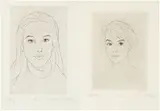 Christian Schad, Lot of two lithographs: Bettina e Kitty