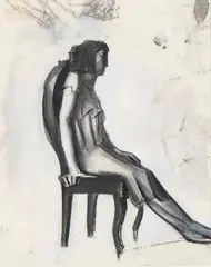 Seated woman - Study for illustration by Mario Sironi, 1926, Pencil and ink on paper, offered Dec 2025