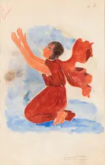 Felice Casorati, Danzatrice, Tempera made by Casorati as set and costume designer of the opera “Hecuba” from Euripides. Lyrical tragedy composed