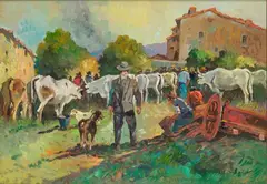 Countryside scene by Carlo Domenici, offered Dec 2025