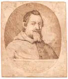 Ippolito Leoni, Portrait of a Cardinal, Brown ink and pen on parchment
