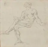 Giovanni Paolo Panini, Study for a Seated Male Figure