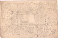 Design for a Ceiling Decoration by Luigi Basoli, Pencil on laid paper with watermark (anchor within a circle), offered Nov 2025