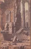 View with Ancient Ruins by Charles-Louis Clérisseau, Watercolor and tempera on wove paper, offered Nov 2025