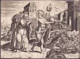 Martin Rota, Saint Peter Meets Christ on the Road to Rome (Domine Quo Vadis), after Raphael, 1578, Engraving