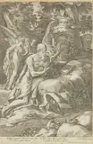 Cornelis Cort, Saint Jerome, after Jacopo Zanguidi Bertoia, Engraving