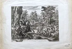 Antonio Tempesta, Wild boar hunting, Etching