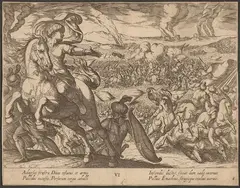 Antonio Tempesta, Alexandri Magni praecipuae res gestae, Lot of three etchings from the series “Alexandri Magni praecipuae res gestae”