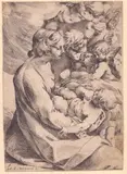 Ludovico Carracci, Madonna and Child with Angels, Etching