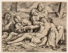 Annibale Carracci, Pietà (Christ of Caprarola), Etching