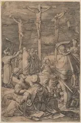 Hendrik Goltzius, Crucifixion, From the series of twelve plates of "The Passion of Christ". Engraving