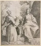Raffaello Schiaminossi, The Temptation of Christ, Etching
