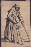 Jacques Callot, The Female Beggar with Staves, Etching.
