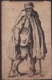 Jacques Callot, The Beggar with Staves, Etching.