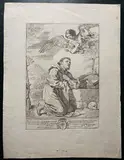 Giovanni Battista Pasqualini, Saint Francis of Assisi, after Guercino, 1630, Etching
