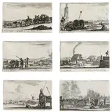 Stefano della Bella, Vari capricci militari, Complete series of six engravings. Etching