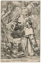 Giulio Carpioni, Saint Anthony of Padua, Etching