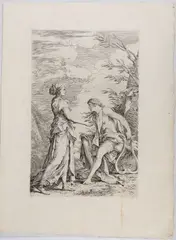 Salvator Rosa, Apollo and the Cumaean Sibyl, Etching