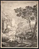 Jan Dirksz Both, The Two Mules. Rocca Aquatica near Ancona, Etching