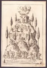 Giuseppe Maria Mitelli, Macchina Trionfale della Venerabile Confraternità di S. Carlo di Reggio per la Coronazione di N. Signora della Ghiara, Solennizzata li 13 Maggio 1674, Etching