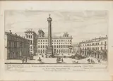 Giovanni Battista Falda, Piazza Colonna on the Via del Corso, Etching