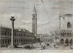 Antonio Visentini, Plateae D. Marci Prospectus inter Publicam Bibliothecam et Ducalem Aulam, da Antonio Canal, From the series "Urbis Venetiarum Prospectus celebriores". Etching