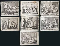 Giovanni Volpato, Opus Misericordiae corporalis, Complete series of seven prints. Etching