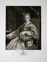 John Hall, Pope Clement the Ninth, after Carlo Maratta, Engraving and etching