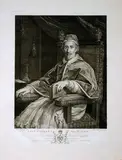 John Hall, Pope Clement the Ninth, after Carlo Maratta, Engraving and etching