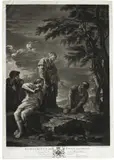 William Pether, Democritus and Protagoras, after Salvator Rosa, Mezzotint