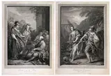 Clorinde and Tancrede | Erminie et le Berger by Carlo Antonio Porporati, Lot of two engravings after paintings by Carle van Loo on the theme of Gerusalemme liberata. Etching, offered Nov 2025
