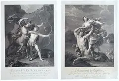 Charles Clément Bervic, L'Enlèvement de Déjanire, after Guido Reni | The Education of Achilles, after Jean Baptiste Regnault, 1802, Engraving